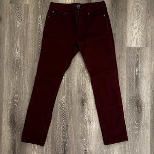 Burgundy J. Crew Sutton Straight-Fit Corded Cotton Pant, Size 31x32